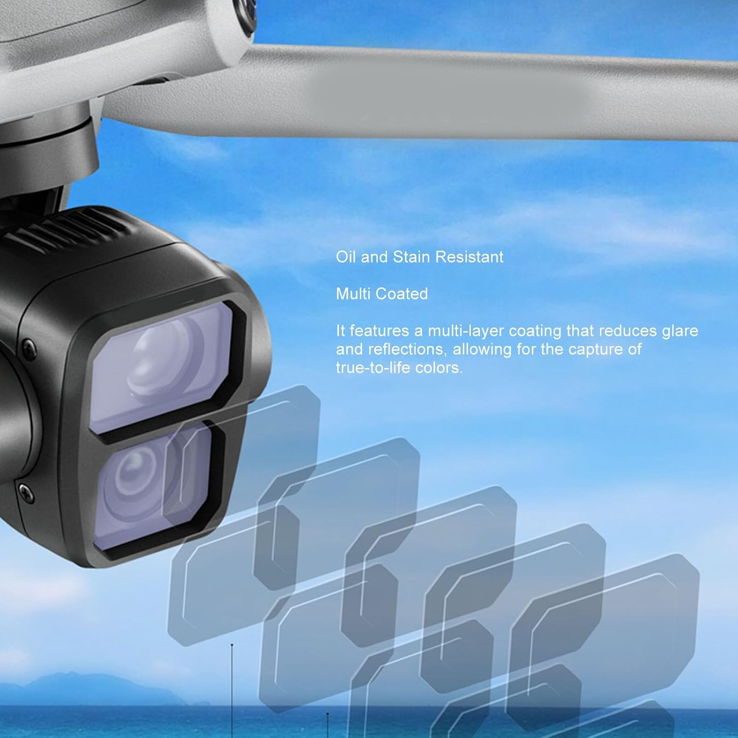Night Filter for Air 3 Drone Anti Light Pollution Reduction Camera Lens Filter Multi Coated Drone Accessory
