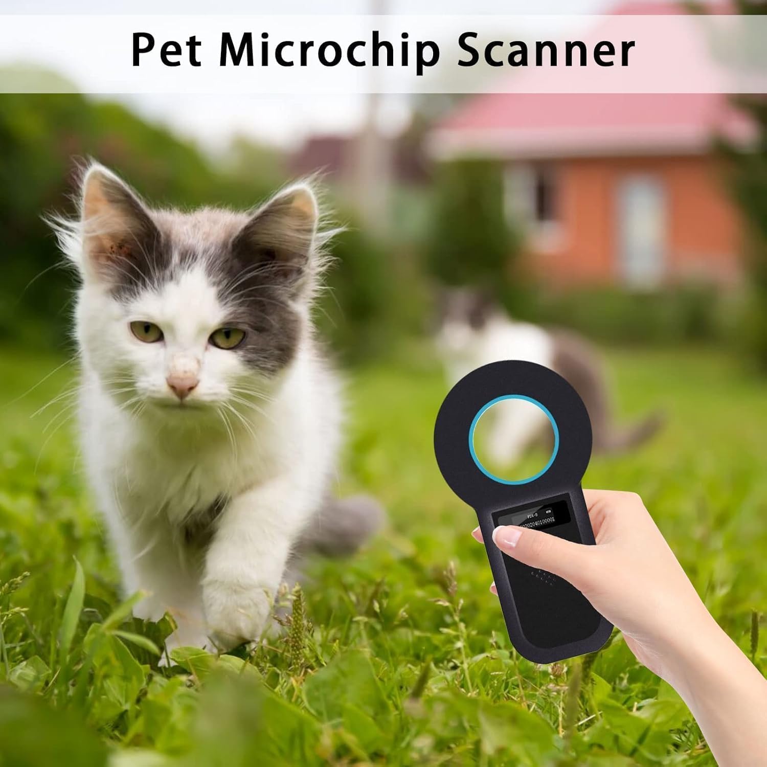 Huisdier ID-lezer, Bluetooth-chiplezer voor dieren, RFID-microchiplezer 134,2 kHz 125 kHz met helderheid OLED-scherm 128 stuks tag-informatieopslag, ISO11784/85/HFDX-B/EMID