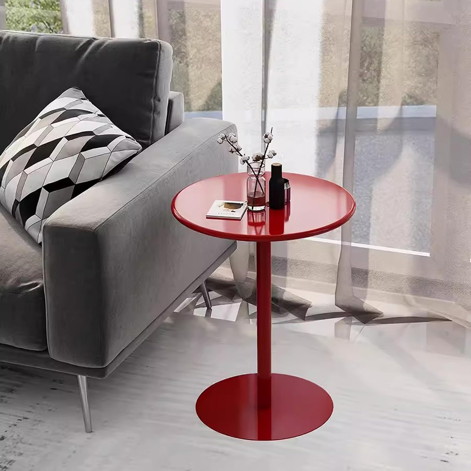 Table de bar ronde avec base en métal robuste – Table de pub moderne pour cuisine, salle à manger, bistrot et cocktails