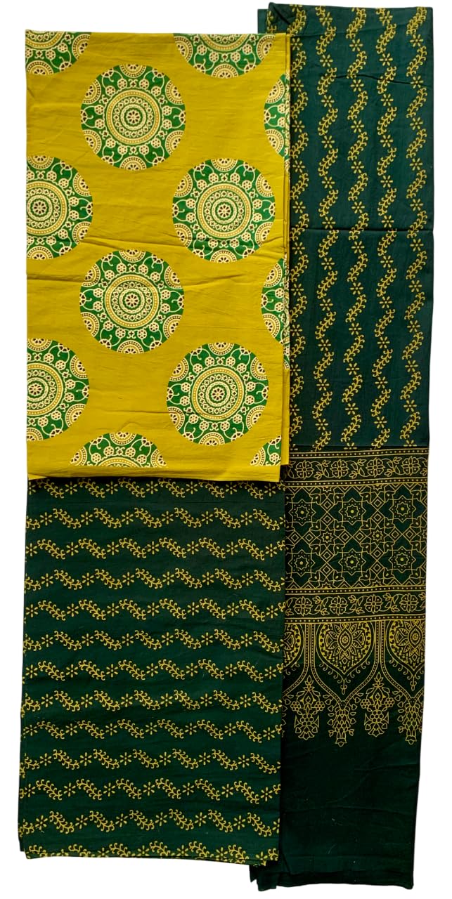 Killer Kutchi Handicrafts Collection- Hand Block Ajrakh Print Pure Fine (60 60) Cotton 3-Piece (Salwar-Kameez-Dupatta) Dress Material, Adult Size, From Bhuj In Kutch, Gujarat-picture-13