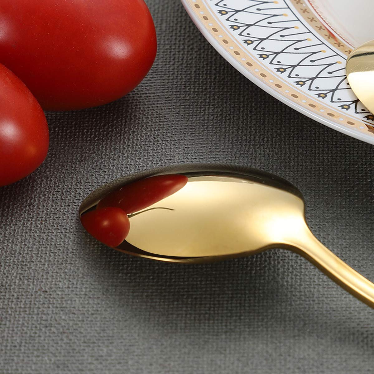 Set 2 Cucchiaini Caffè Acciaio Inox - Oro E Argento Per Bevande Calde - Foto 6