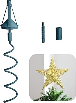Christmas Tree Topper Holder,Universal Twist On Tree Topper Supporter,Christmas Tree Topper Stabilizer Fits All Base Tree Types Green