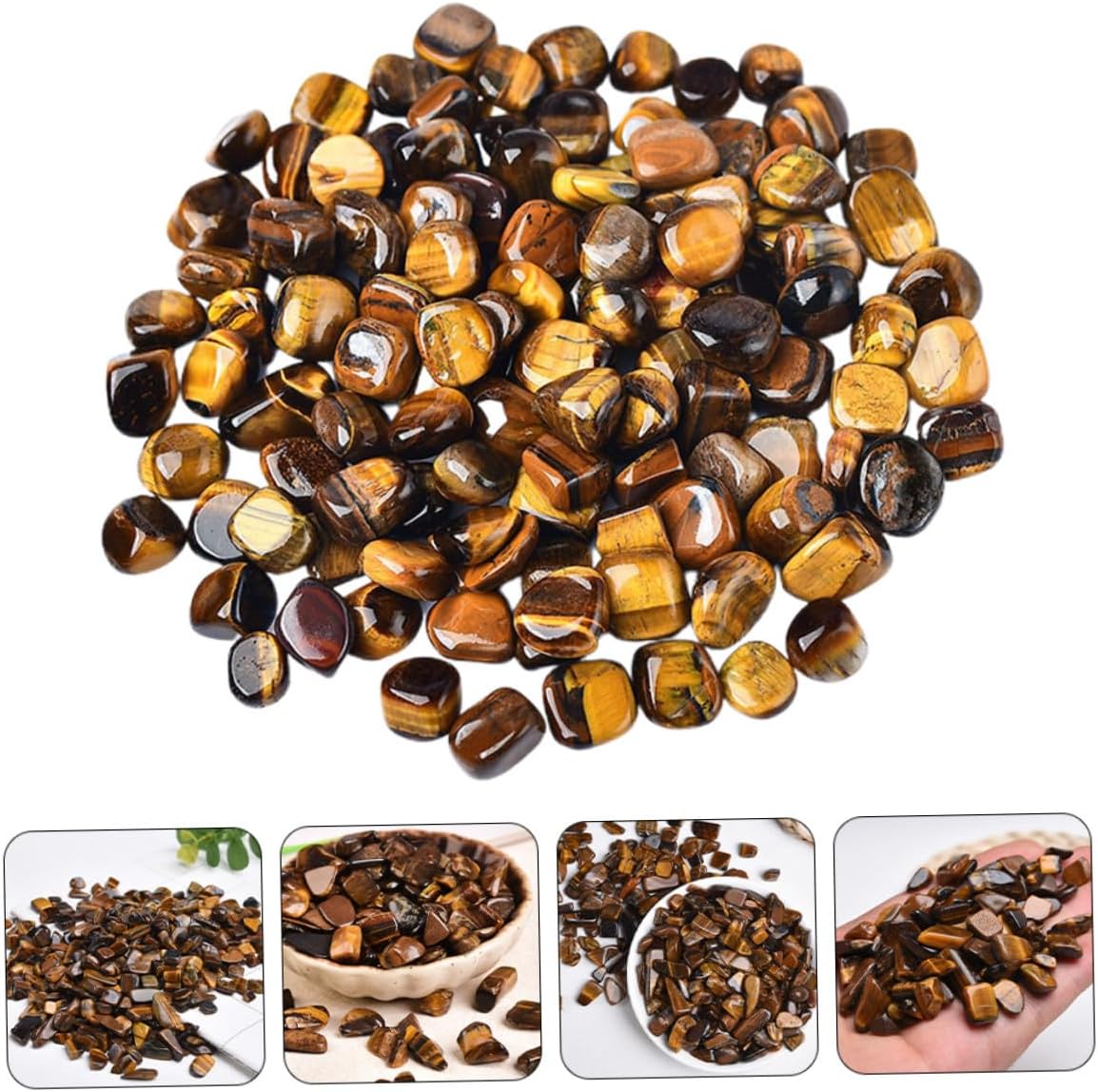 Yardwe Eye Stone Aquarium Gravel Decor 7-9mm Crushed Natural Fish Stones 2lb for Aquarium Landscaping and Fish Substrate