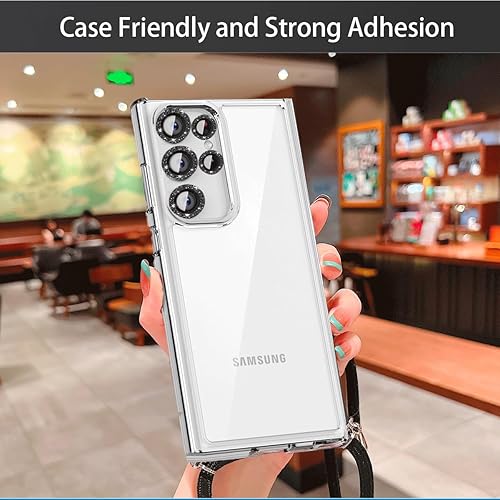 Miniatura 5 de Paquete de 5+5 protectores de lente de cámara compatibles con Samsung Galaxy S24 Ultra, cubierta de cámara S24 Ultra, accesorios de protector de