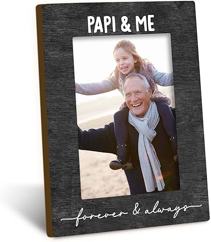Marco de fotos Papi and Me Forever and Always de 4 x 6 pulgadas, regalos de papi para el abuelo para el día del padre de parte de nietos, marco de