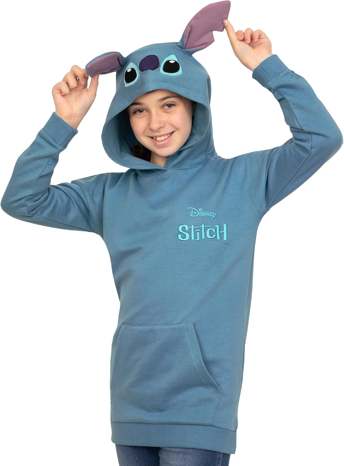 Disney Lilo And Stitch Hoodie, Cotton Girls Hoodie, Stitch Girls Sweatshirt With 3D Ears, Hooded Sweater For Kids