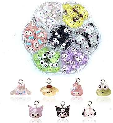 42PCS Cute Cartoon Resin Charms for Jewelry Making Bulk, 3D Mini Pendant Animal Ornament DIY for Bracelets