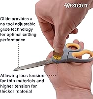 Vista 3 de Westcott - Tijeras de titanio de 8 pulgadas con deslizamiento ajustable y mango suave, paquete de 2 - Tijeras duraderas multiusos para oficina