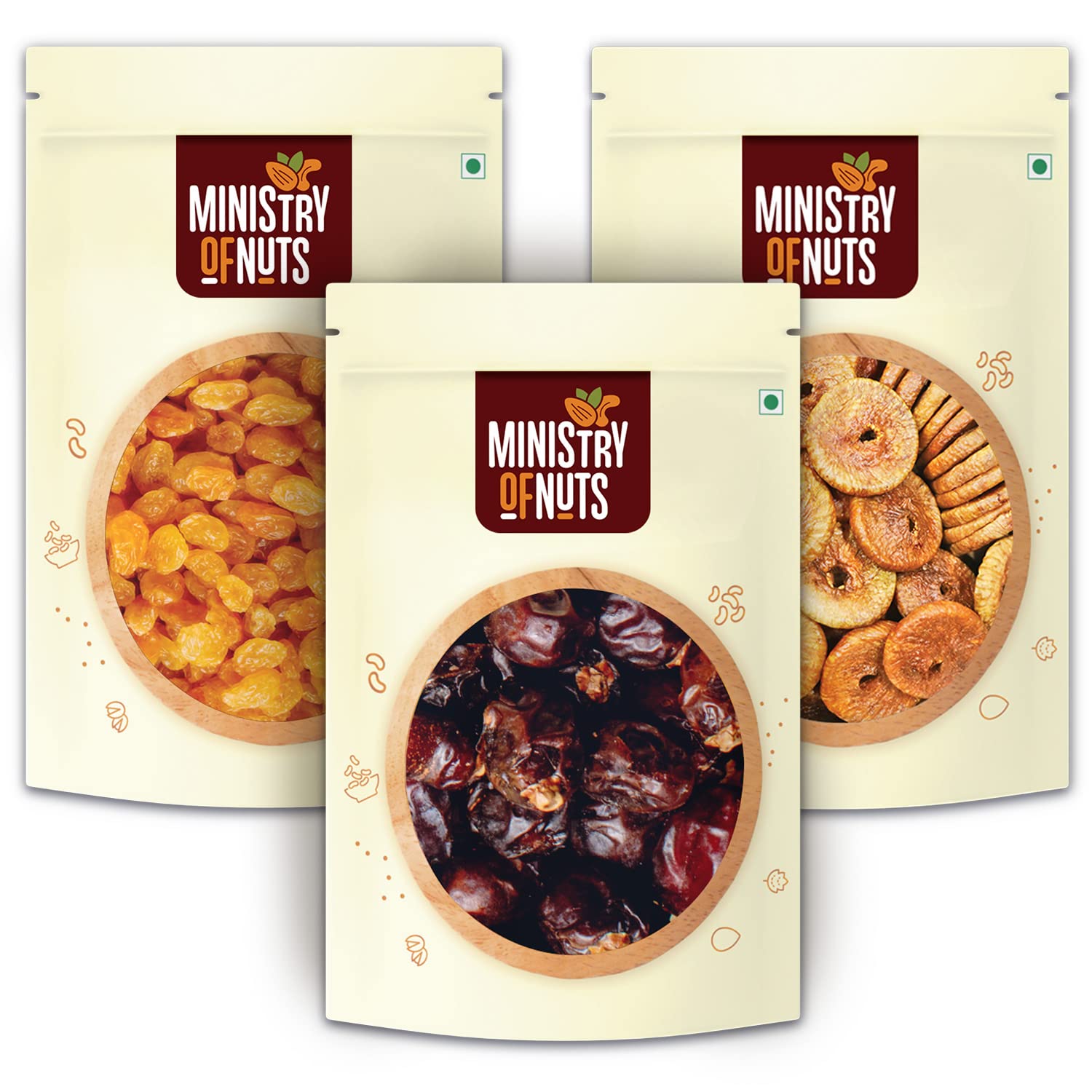Ministry Of Nuts Pack Of 3 Premium Dry Fruits Seedless Raisins 200g, Dates 200g, Figs 200g Total 600g, Natural Mixed Nut Combo with Good Source of Protein, Zero Cholesterol & Trans Fat (B09VH1B3L3) Amazon Price History, Amazon Price Tracker