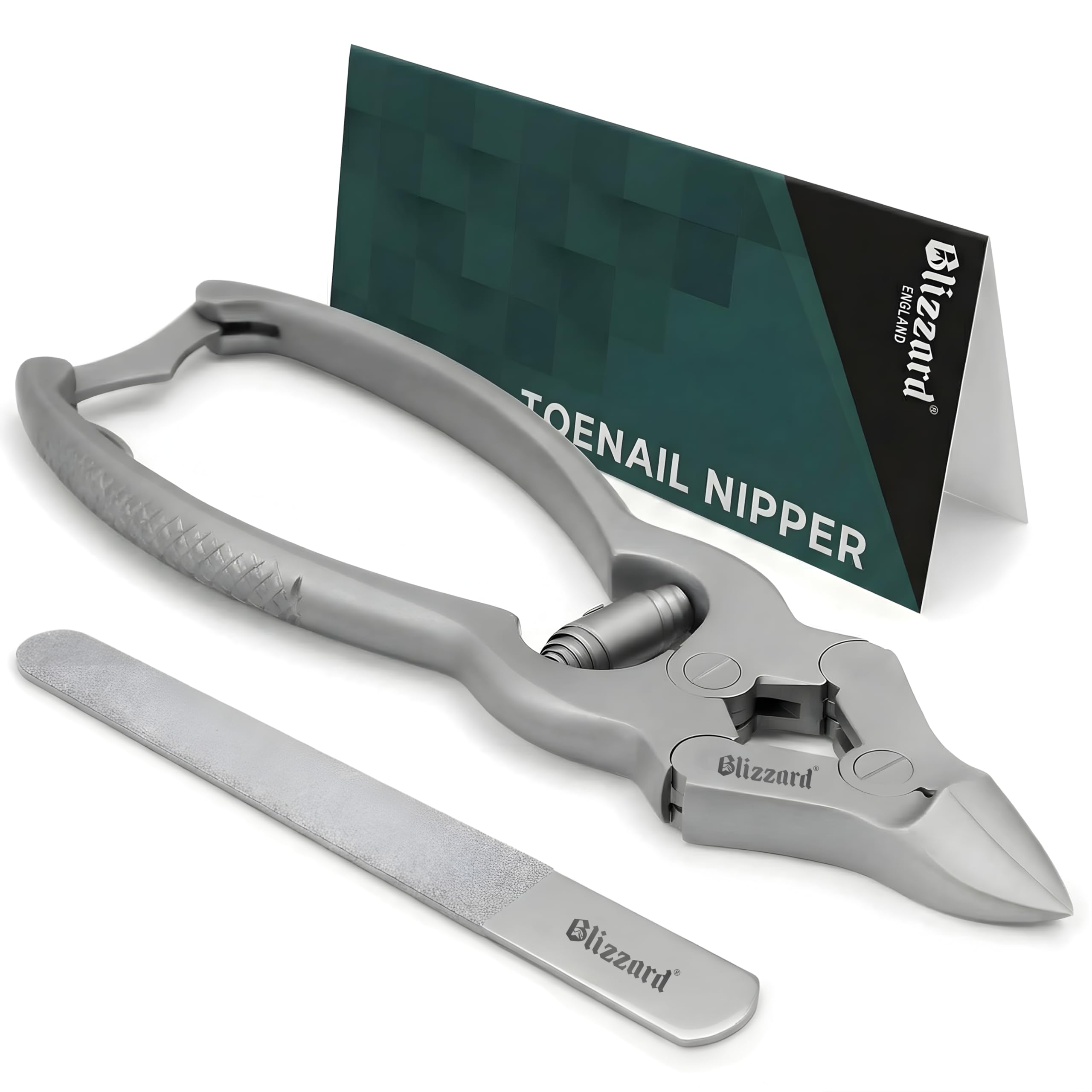 Toenail Clippers by Blizzard - Podiatry Tool German Forged - Cantilever Nail Nippers to Cut Thick Toe Nails - Hospital Grade (Barrel Spring 15cm)