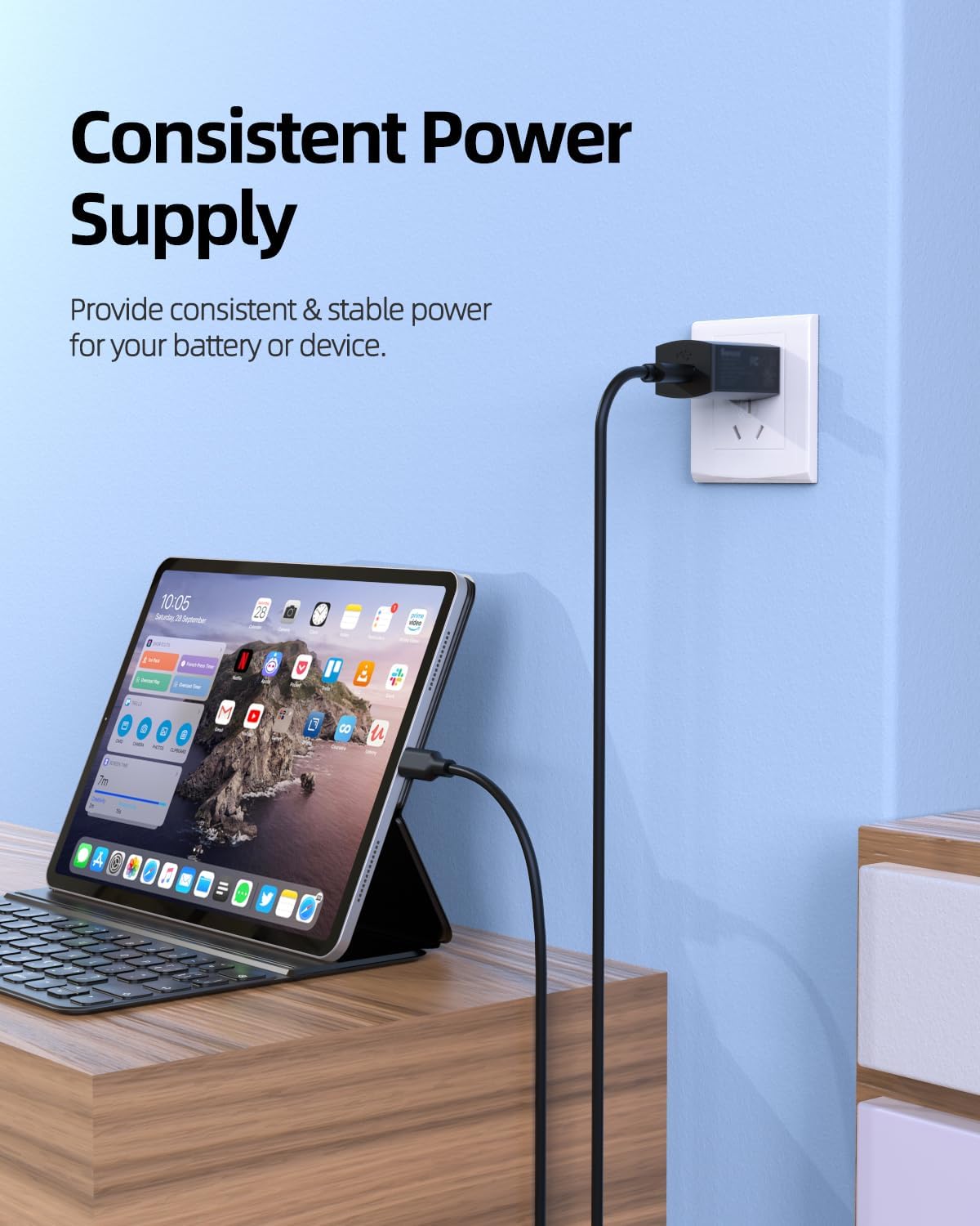 Superer UL Listed USB-C AC Charger Fit for Samsung Galaxy Tab A7 10.4 (2020)/Tab A7 Lite 8.7"/A 8.4/S6 Lite SM-F900 SM-X200/P610/T307/T597/T500 Tablet Power Supply Adapter Cord