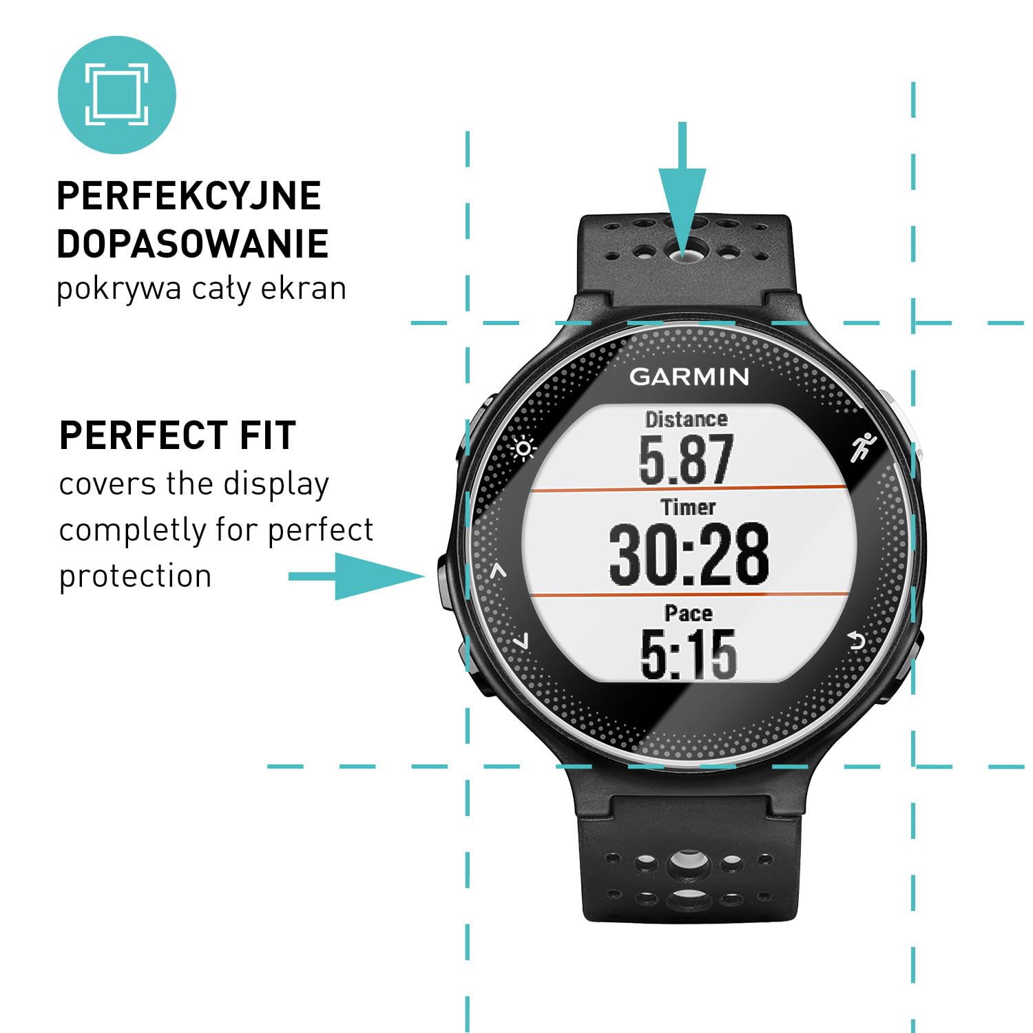 smartect Szkło Hartowane 3 Sztuki dla Garmin Forerunner 235 | Szklana Ochrona Ekranu HD Anti-Zarysowania, 0.3 mm Ultra-przezroczyste, Twardość 9H, Odporne na Uderzenia, Bez Pęcherzyków