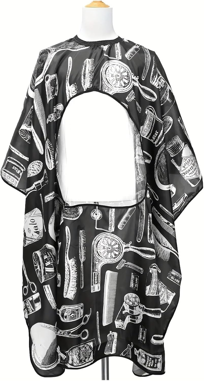 Capes Cutting Waterproof Non Sticky Hair Cloth Hairdressing Capeswith See-Through Window Cape