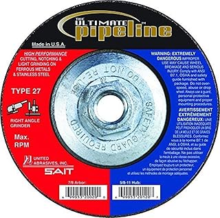 United Abrasives-SAIT 20135 Ultimate Pipeline Cutting, Notching and Light Grinding Wheel on Stainless Steel with 7