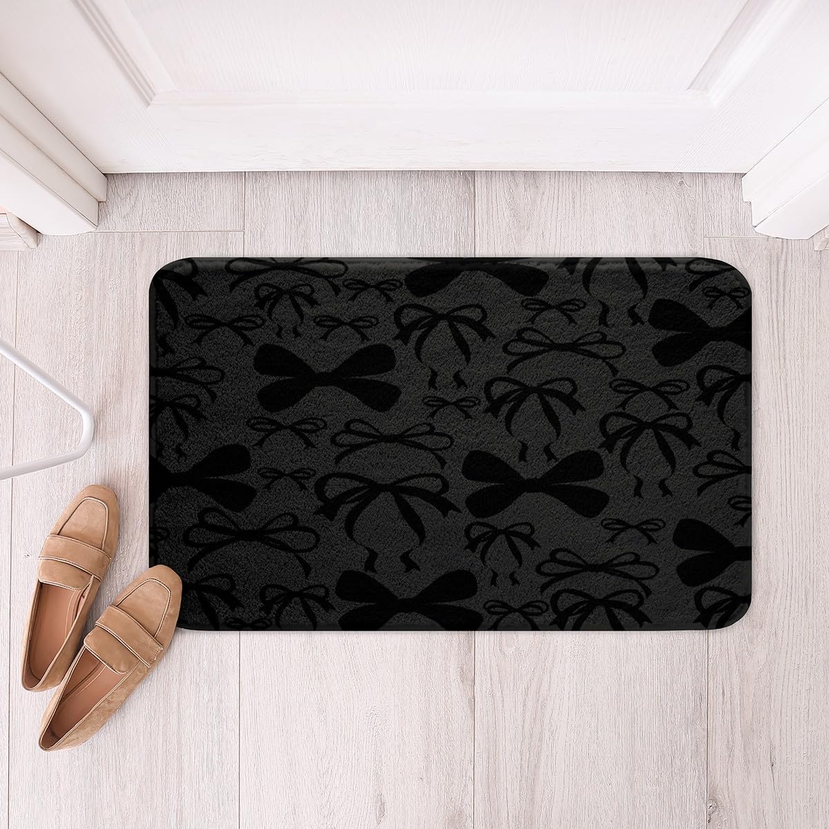 Feelyou Cute Bowknot Bathroom Rugs Boys Girls 20"x32" Bow Bath Mats for Kids Women Men Non-Slip Girls Bow Bathroom Accessories Kawaii Floor Doormats