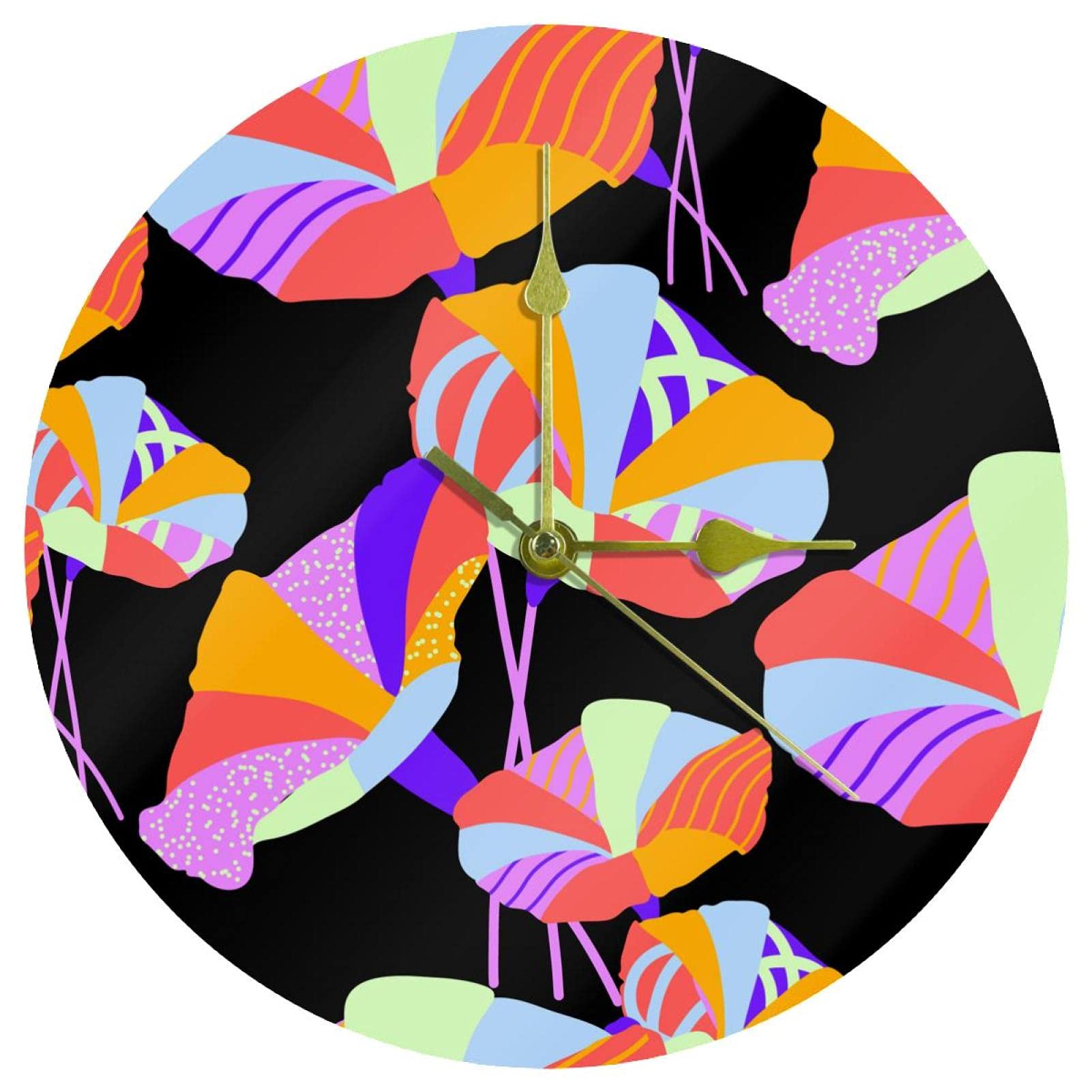 Horloge murale décorative fleurie pour sublimer l'ambiance de votre salon moderne