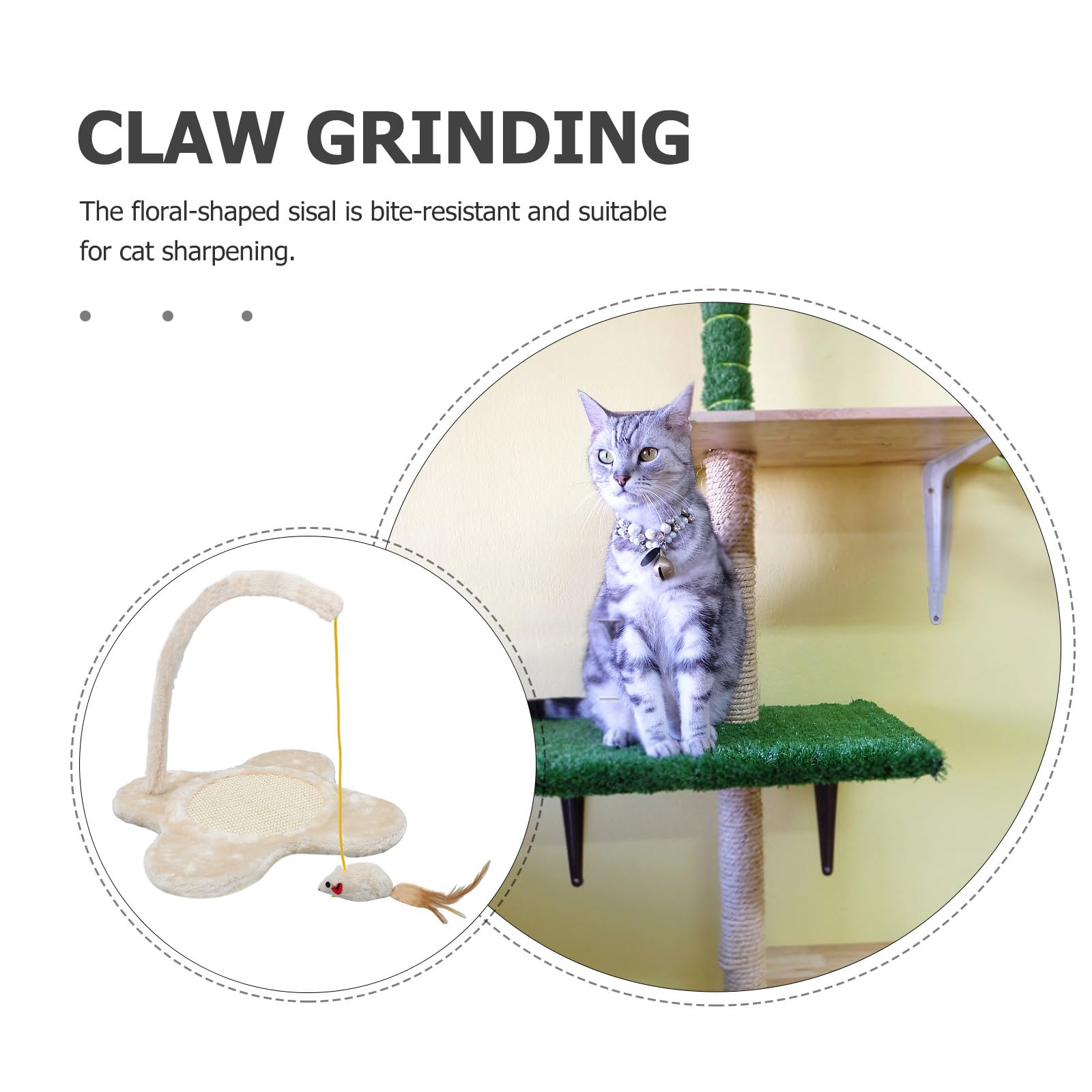 Blumenförmiges Katzen Kratzbrett aus Plüsch mit Hängender Spielzeugmaus für Indoor Katzen Fördert Bewegung und Bietet Eleganten Kratzspaß
