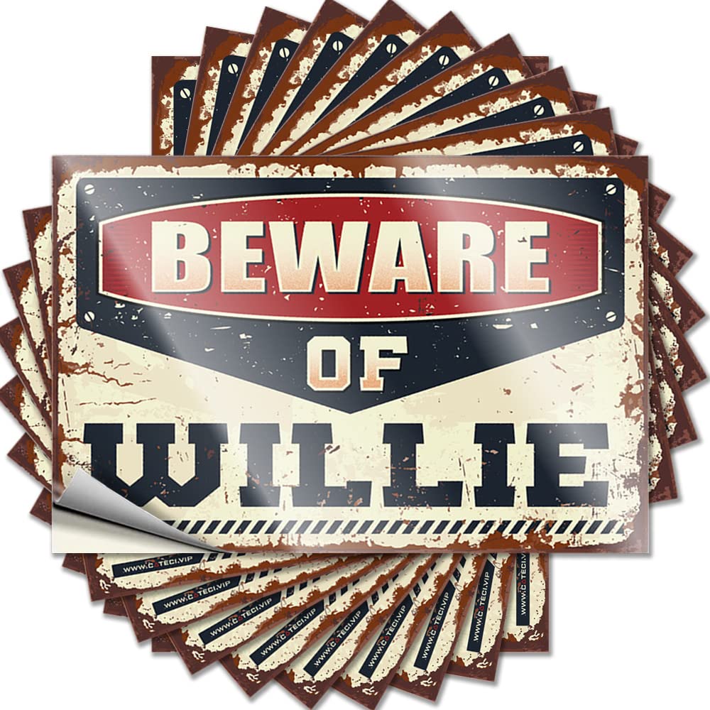 Decal Rock Vinyl Decals, Outside Decor for Porch Waterproof Water Stickers for Water Bottle | Beware of Willie Perfect for Student Laptop Decor(6X9CM)