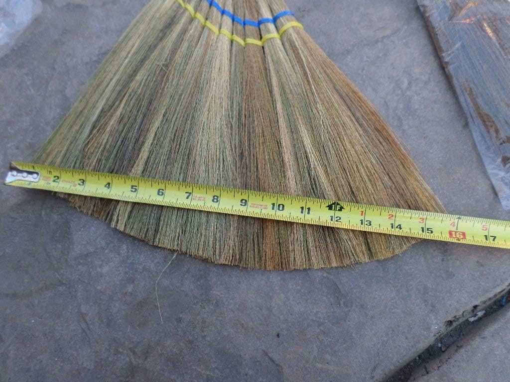 lot of 3 Pieces Vietnamese Soft Fan Straw Broom with Plastic wrap Straw Handle (chổi lúa) 40 inch and a Free Yellow Plastic Tube Handle Broom