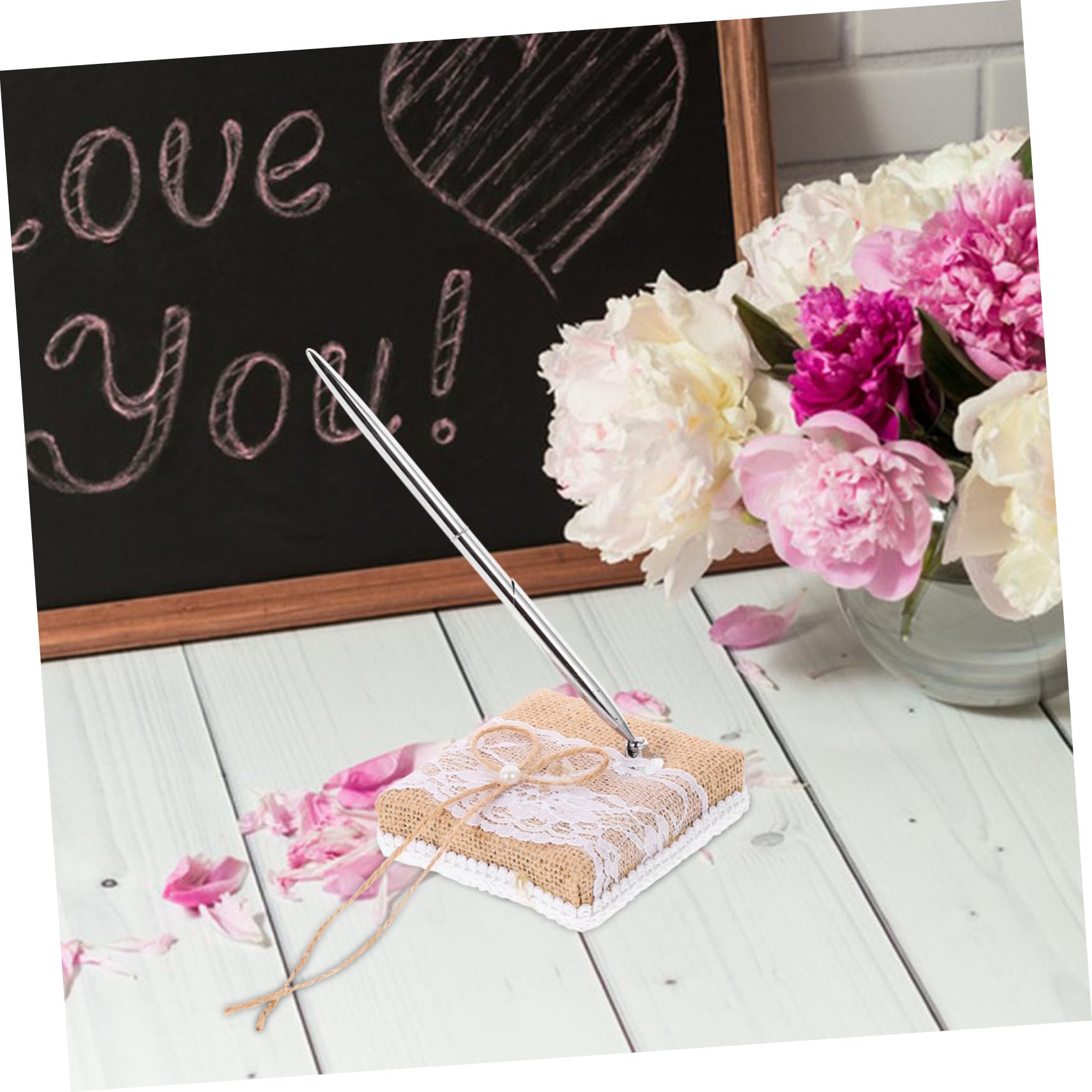 Operitacx 5 Stück Hochzeitsstift mit Halter Eleganter Signing Pen für Gästebuch Party und Valentinstagsgeschenk aus Langlebigem für Hochzeiten und Feierliche Anlässe