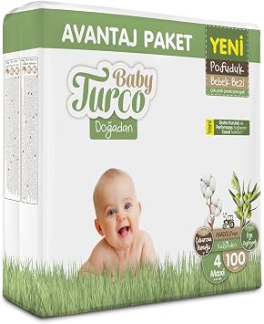 Baby Turco Do adan Avantaj Paketi Pofuduk Bebek Bezi 4 Numara Maxi 100 Adet