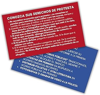 Spanish Protester Constitutional Rights Wallet Sized Cards Bulk 50pk 2x3.5” Free Speech Guide Reference Law Enforcement ICE Know Your Rights