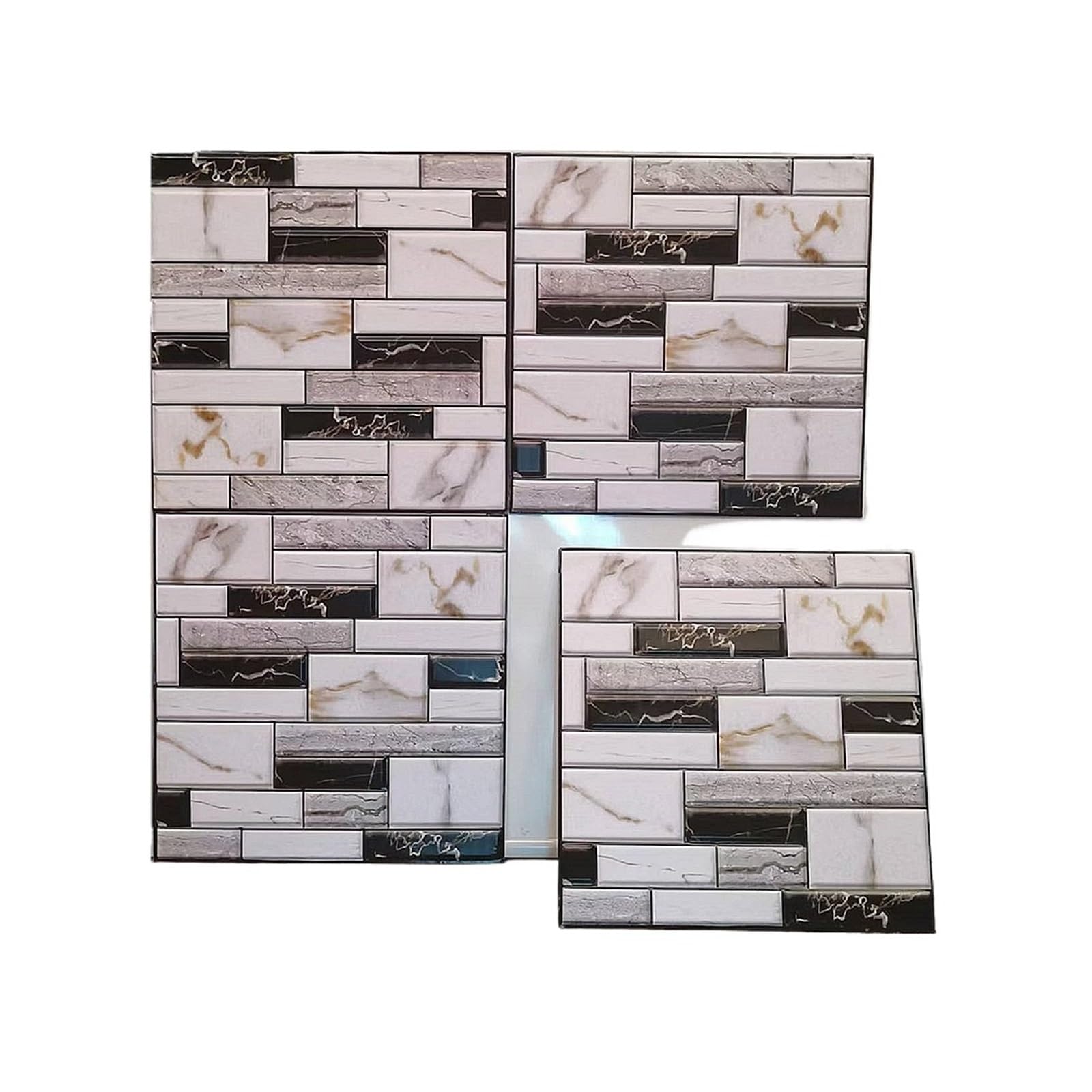 EJvkrbtx Wall Tile Sticker 10/20 pcs 3D Marble Brick Self-Adhesive(20pcs)