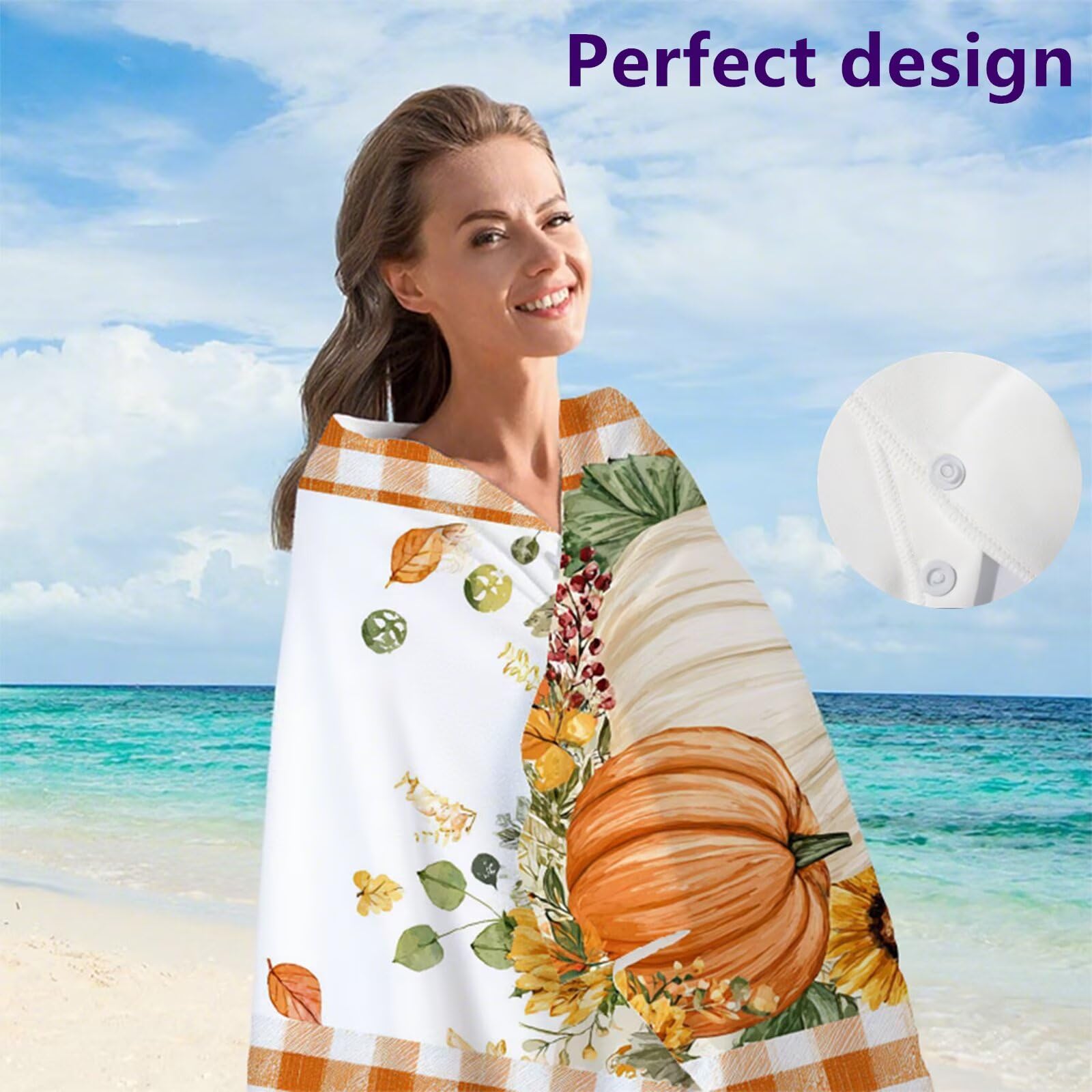 Telo Mare Microfibra 90x180 cm Telo Mare Grande, Asciugamano Palestra Assorbente Asciugatura Rapida, Asciugamano Mare Antisabbi Stuoia Spiaggia per Piscina, Viaggio 2 Set- Griglia Arancione G1-768
