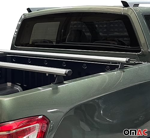 Miniatura 7 de OMAC Portaequipajes para cama de maletero para Nissan Frontier 2005-2021, gris, 2 piezas antirrobo para viajes, kayak, canoa, surf, esquí,