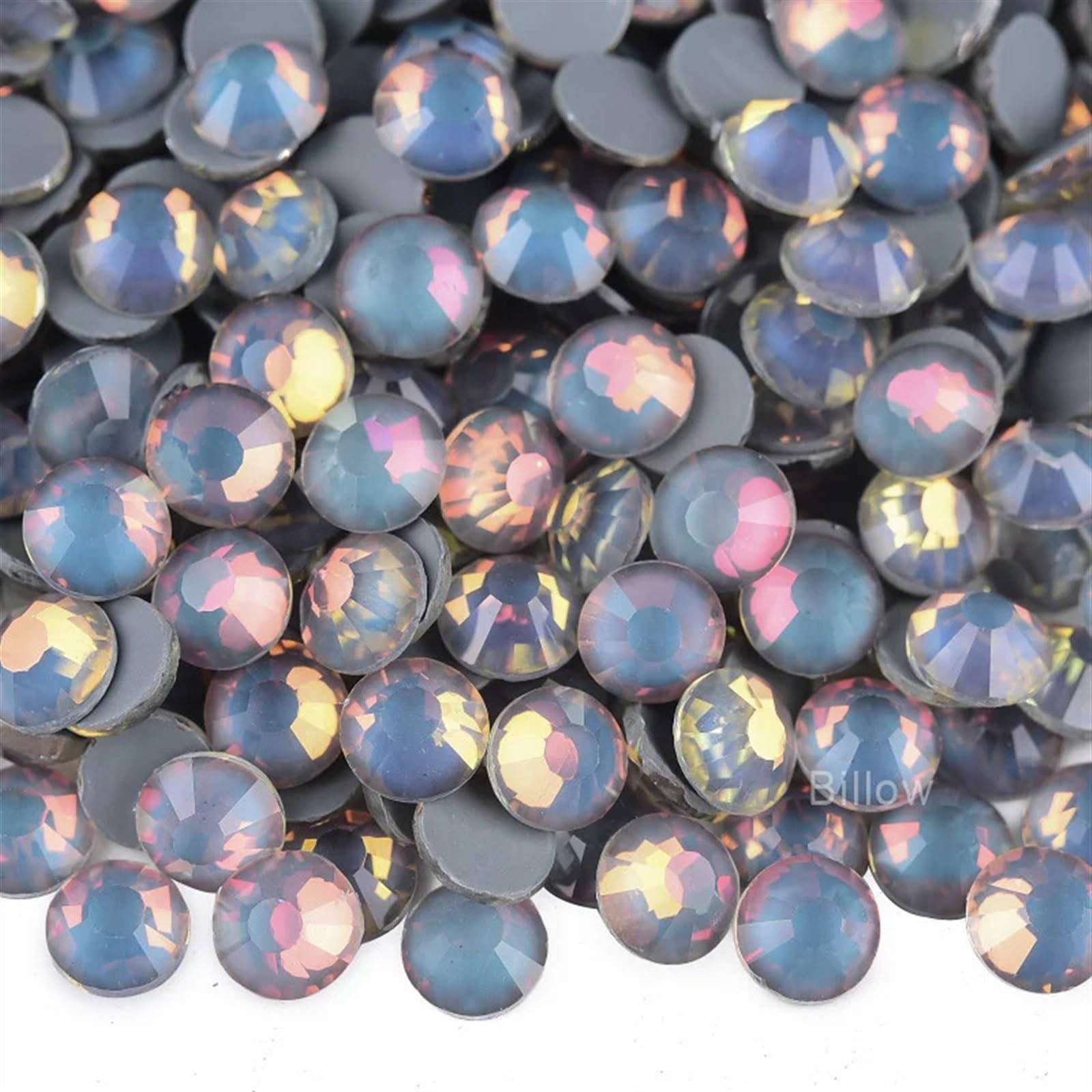 Hotfix Rhinestones Black Glass Strass Nail Art Rhinestones Flatback Jet Glue On Stones Non Hotfix Rhinestones For Nail Art Decorations Rhinestone (Color : Dk. Gray Mocha opal, Size : SS12-1440pcs)