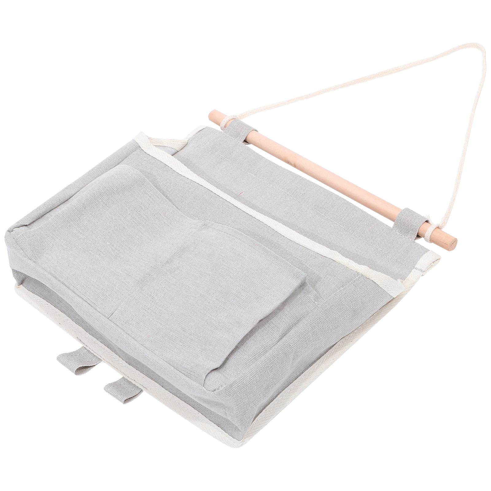 HOMSFOU Gray Fabric over Door Hanging Storage Bag, Multi-layer Sundries Organizer Pouch for Home, Bedside and Closet Storage, 1pcs