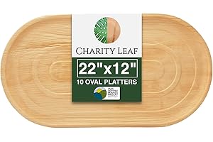 10-Pack 22'x12' Disposable Palm Leaf Charcuterie Boards