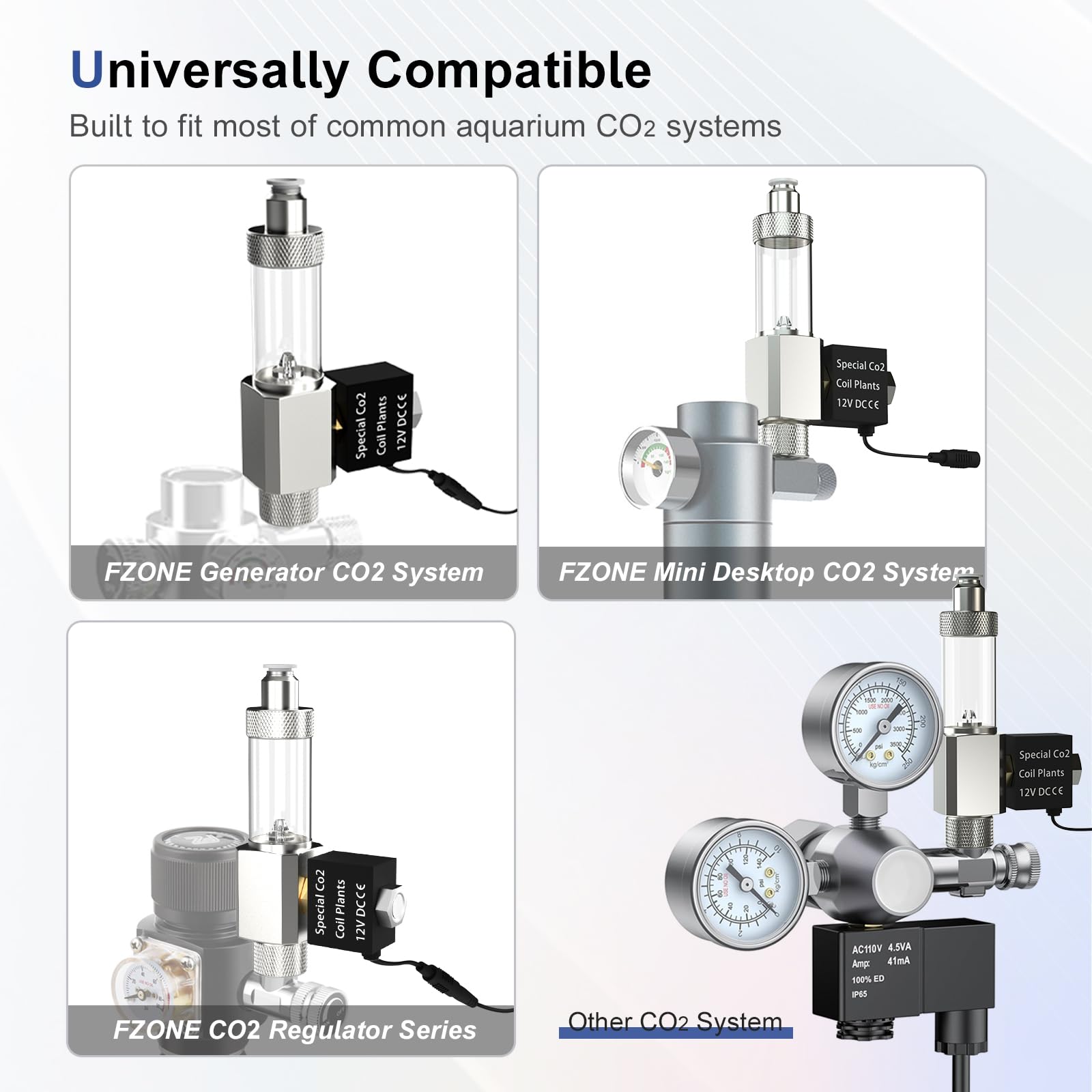 FZONE All-in-One CO₂ Solenoid Valve with Bubble Counter for CO₂ Aquarium System, Screw Connection - image 4