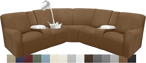 Miniatura 69 de Fundas de sofá reclinable impermeable para sección seccionales Fundas lavables para sofá en forma de L para sofás reclinables Fundas elásticas para