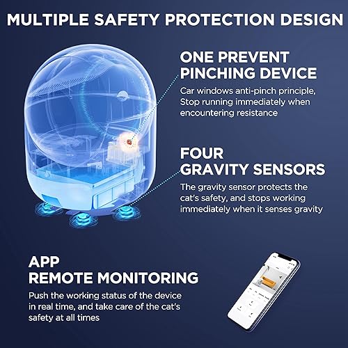 Miniatura 8 de Caja de arena autolimpiante para gatos con sensor de proximidad y sonsor de peso, gran capacidad, control remoto automático por aplicación y sistema