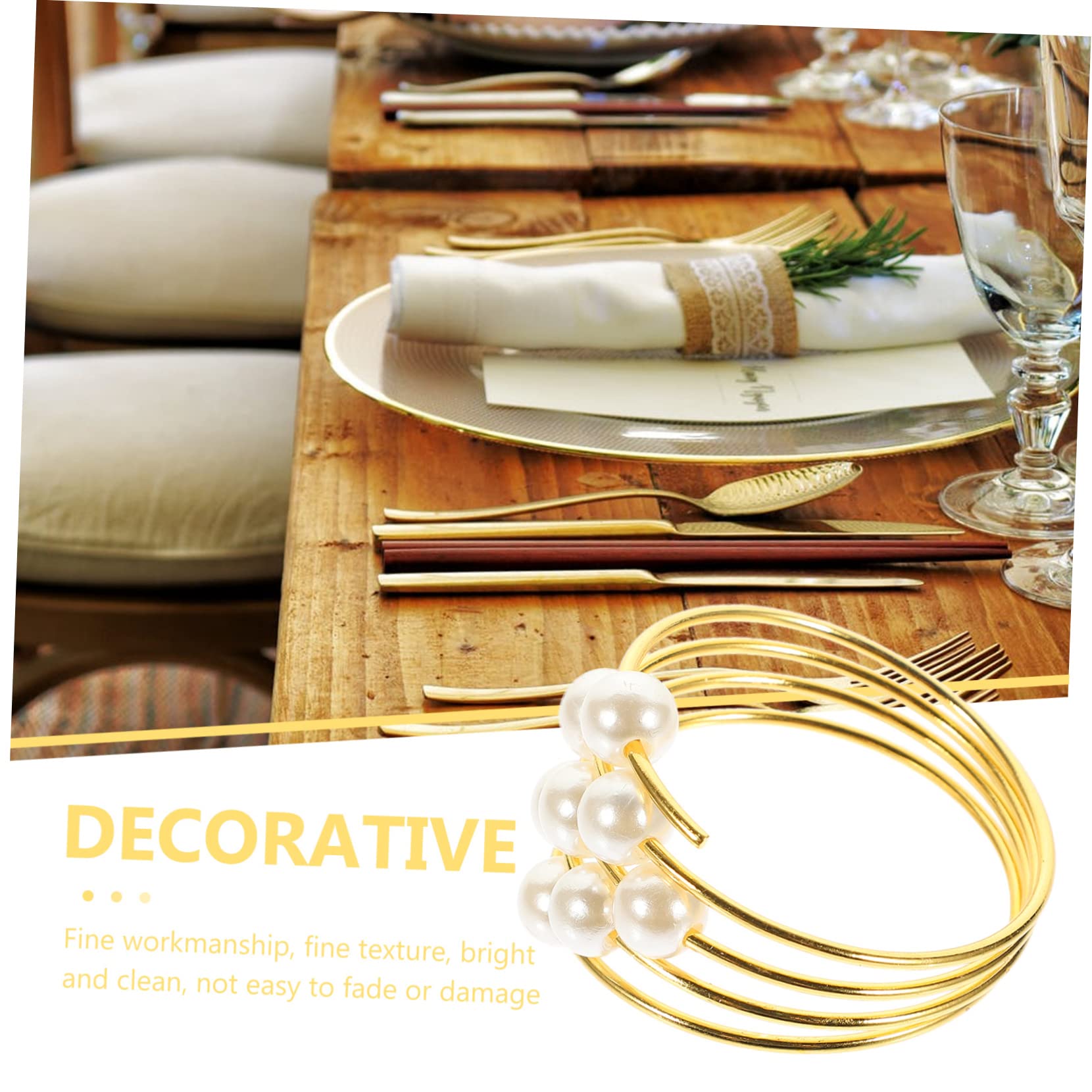 PRETYZOOM 24pezzi Portatovaglioli Con Decorazione Perla Da Anelli Per Tovaglioli Eleganti Per Matrimoni e Ristoranti Accessori Per La Tavola Decorativi