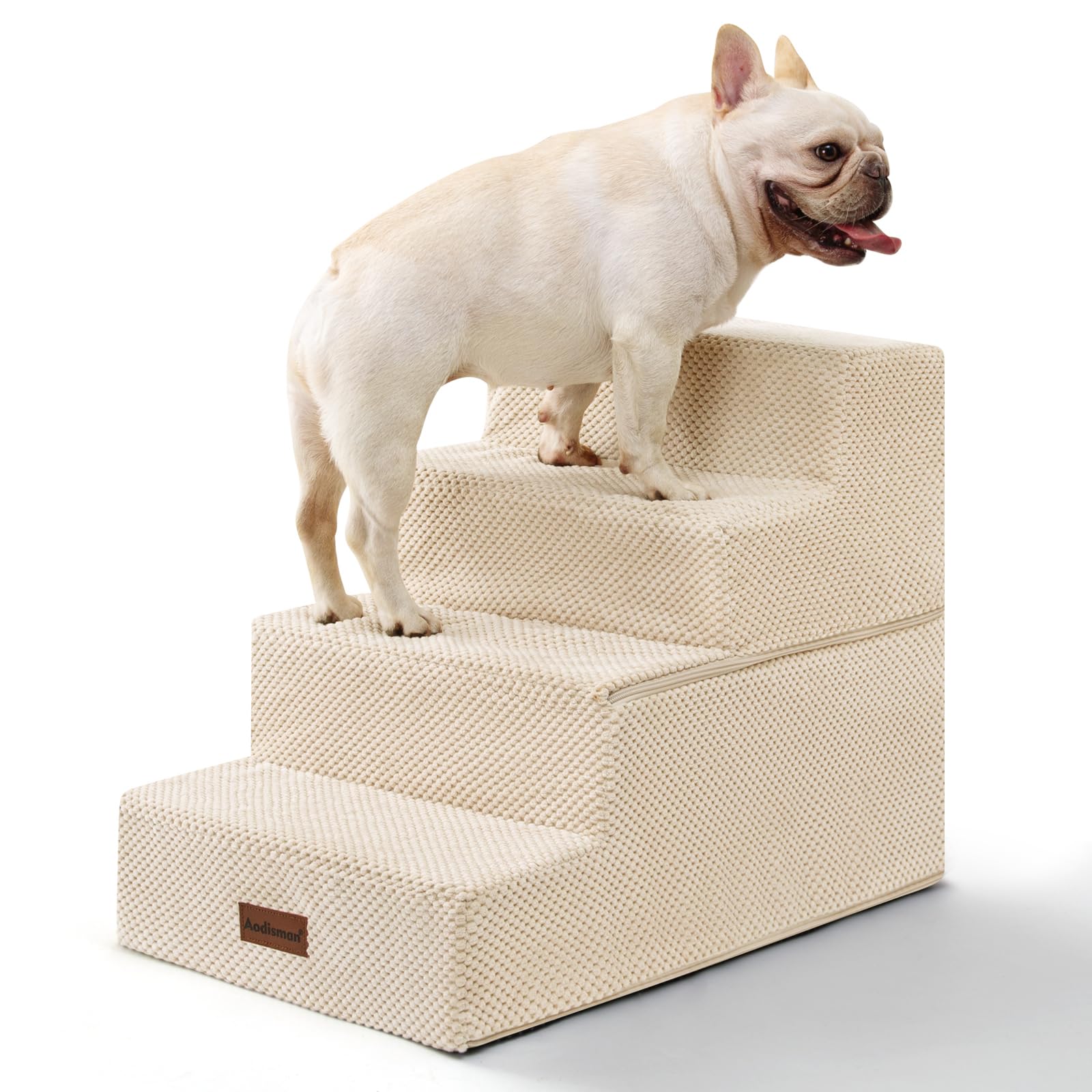 Aodisman Dog Steps for Bed &amp; Couch,18.5" H 4-Step Pet Stairs for Small Dogs