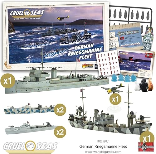 Cruel Seas German Kriegsmarine Fleet 1:300 WWII Naval Militar Wargaming Kit de modelo de plástico