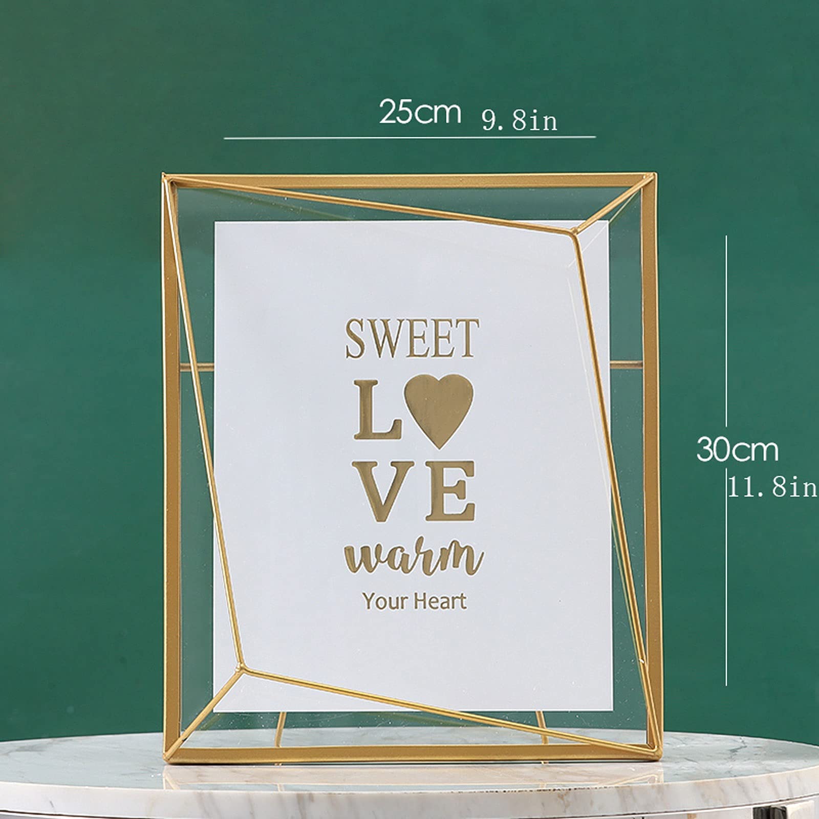 Marcos de Fotos Creative Light Luxury Metal Glass Photo Frame Set Body Photo Frame Pantalla Imágenes SIN Mat para Pantalla DE TABLATOP, Oro Marco Fotos (Size : 8 * 10)