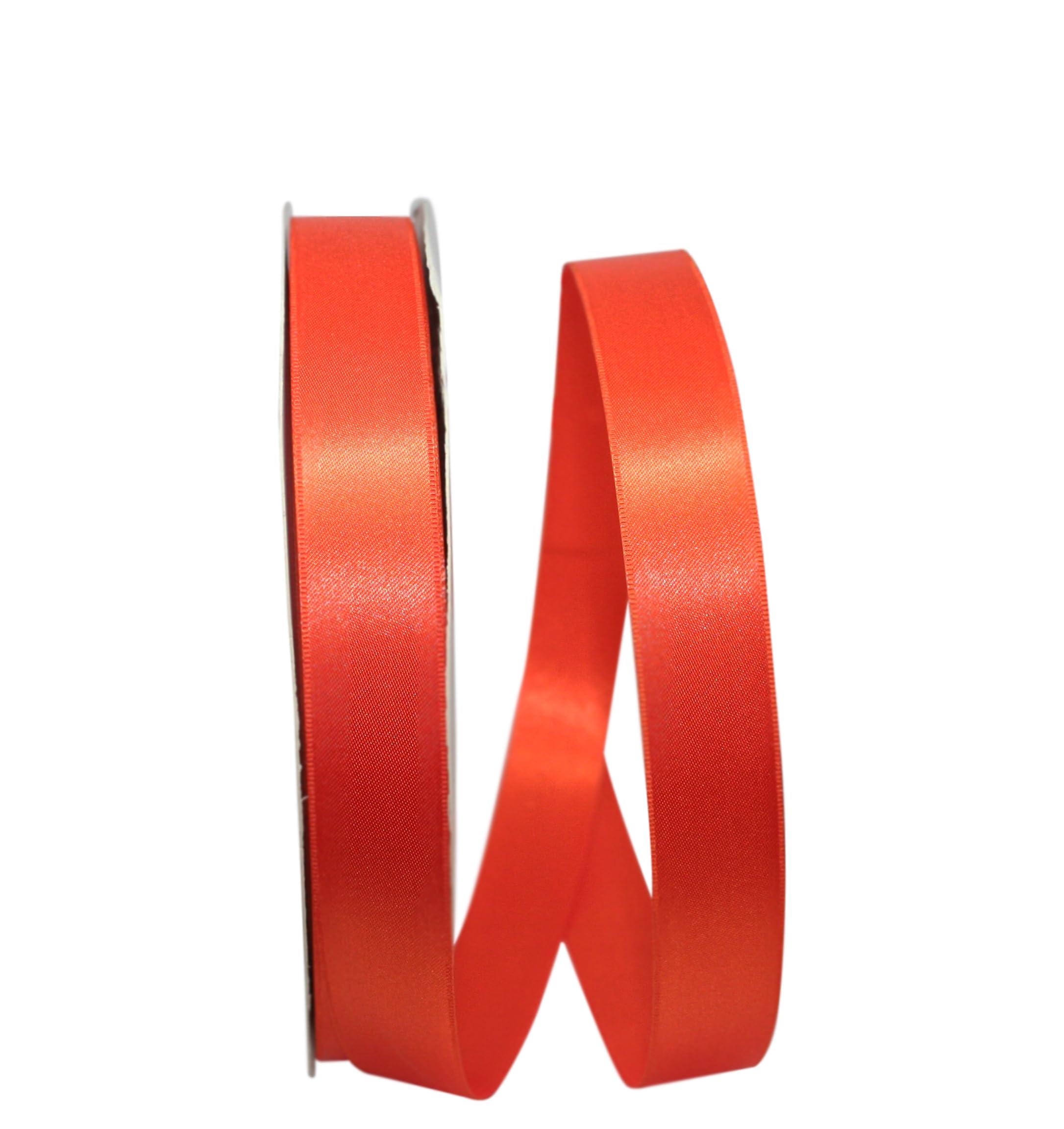 Reliant Ribbon Double Face Satin Allure Dfs Ribbon, 7/8 Inch X 100 Yards, Orange