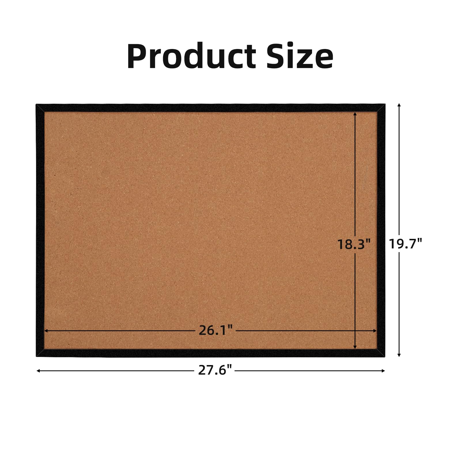 50,8 x 71,1 cm Korktafeln für Wände mit schwarzem Holzrahmen, 1 Stück, Whiteboard und Korktafel, doppelseitig, Bürotafel für Wand-Organizer, Pinnwand zum Aufhängen, Pinnwand für Schule, Zuhause, Büro