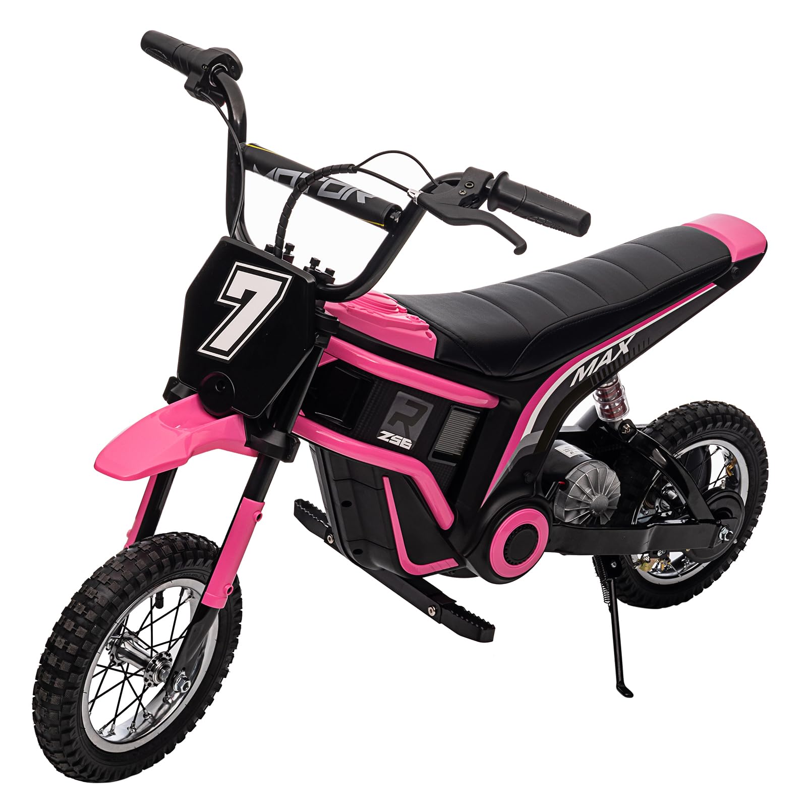 24V Electric Dirt Bike for Kids 8-14, Kids Motorcycle Electric Bike Motor Bike with Authentic Motocross Dirt Bikes Geometry, Rear-Wheel Drive, High-Torque, Kids Electric Dirt Bike, Pink