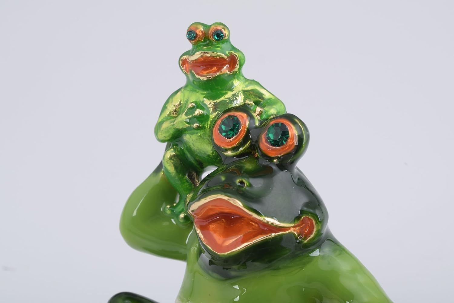 Keren Kopal Mother Frog and Baby Frog Faberge Style Handmade Trinket Box image 5
