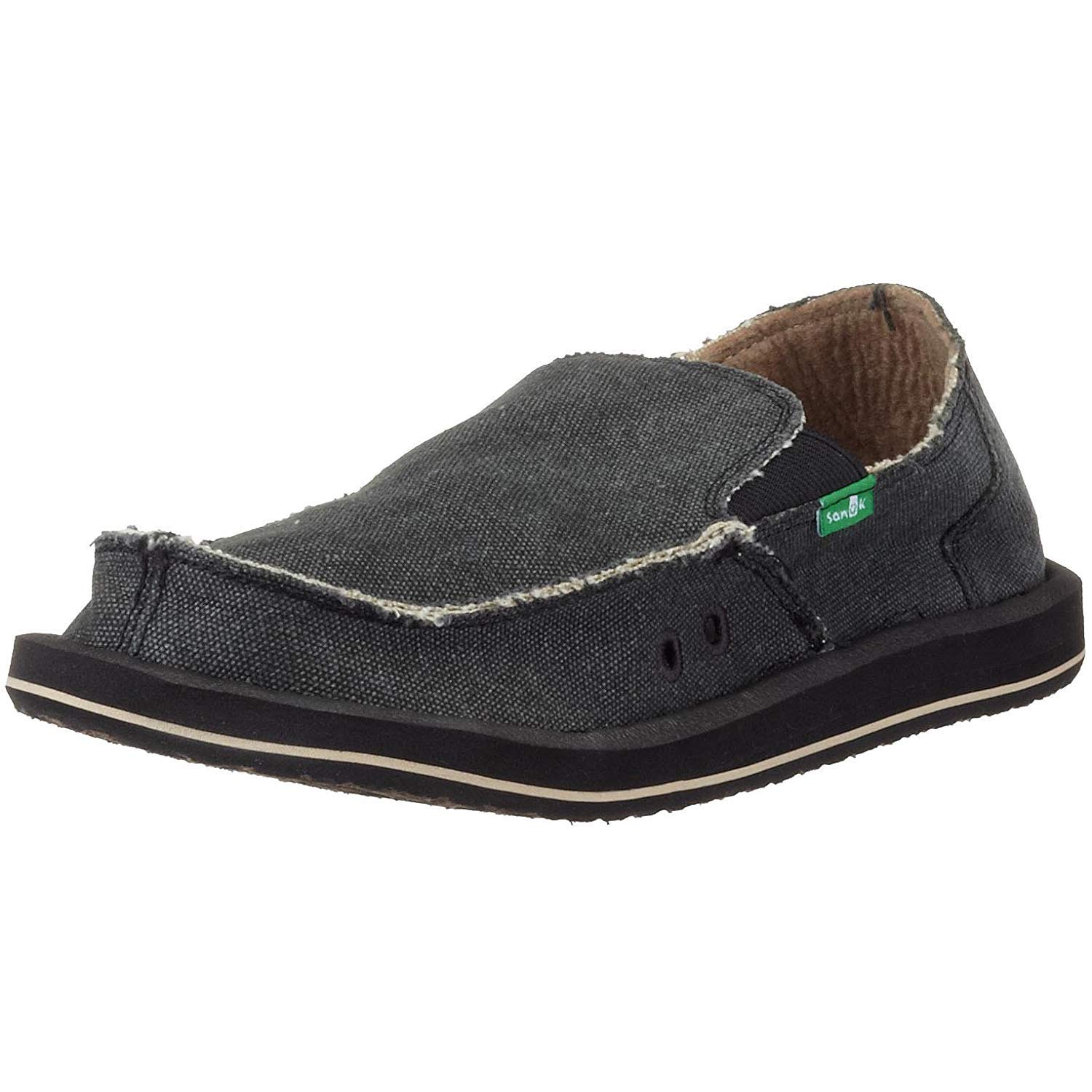 SanukMen's Vagabond Slip-on Shoe (41 M EU / 8 D(M) US, Charcoal)
