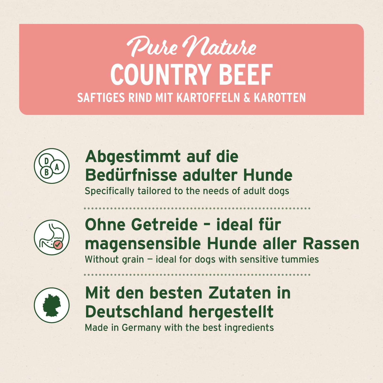 AniForte Natürliches Hunde Trockenfutter CountryBeef 14kg - Saftiges Rindfleisch mit Kartoffeln, Hundefutter getreidefrei & glutenfrei, Ohne künstliche Vitamine