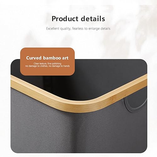 Miniatura 7 de Cesta plegable para la ropa sucia con asas extendidas, cestas impermeables para almacenamiento de ropa sucia, cesta de ropa alta plegable, color gris