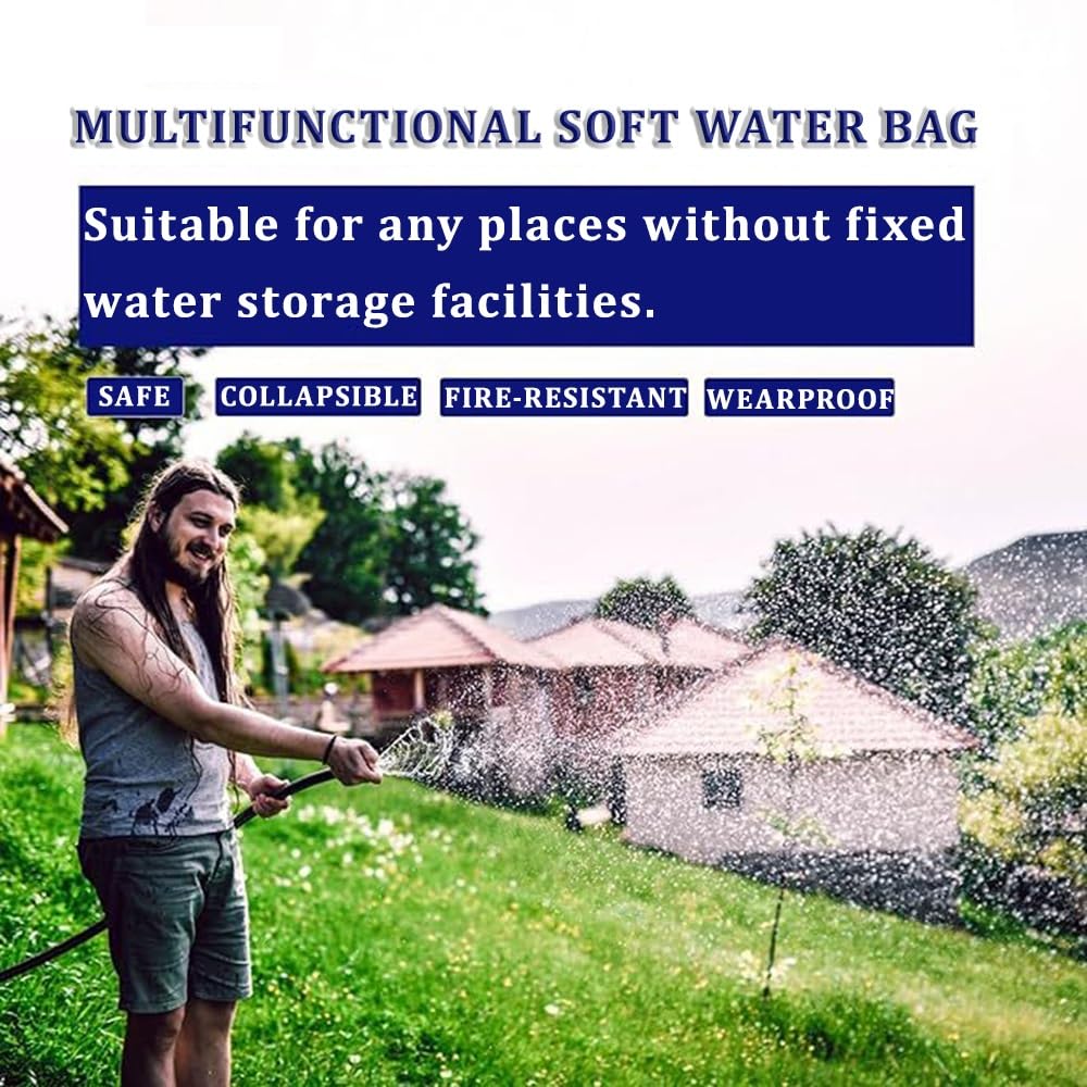 Bolsa de almacenamiento de agua plegable, bolsa de recogida de agua de lluvia de gran capacidad para preparación de emergencias, prevención de sequía y incendios