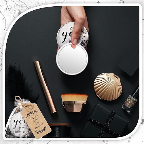 Miniatura 7 de Tradder 50 juegos de regalos de agradecimiento inspiradores, espejos compactos a granel, regalos de agradecimiento a los empleados para mujeres,