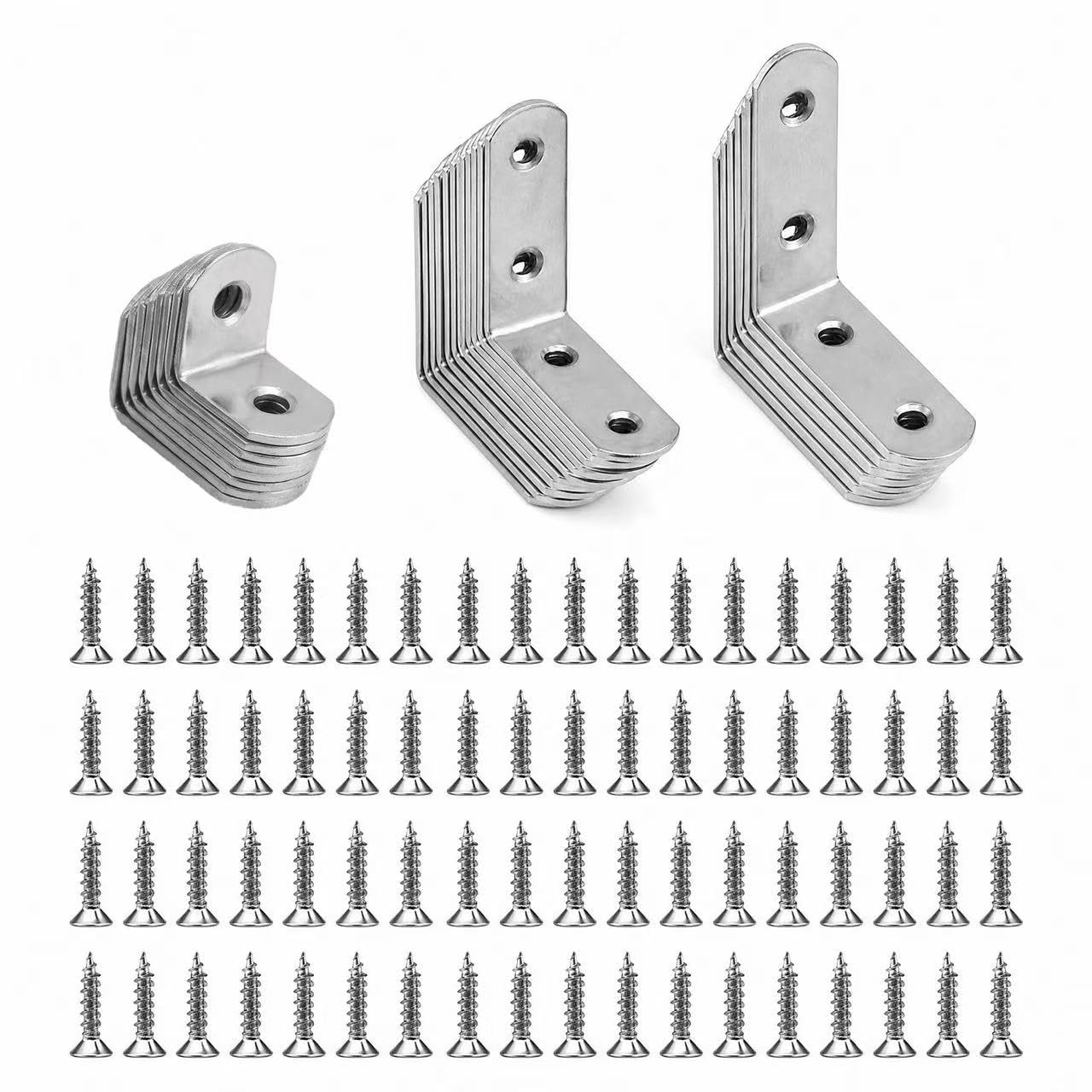 32 Right Angle Corner Brackets，Matching Screws，l Brackets for Wood