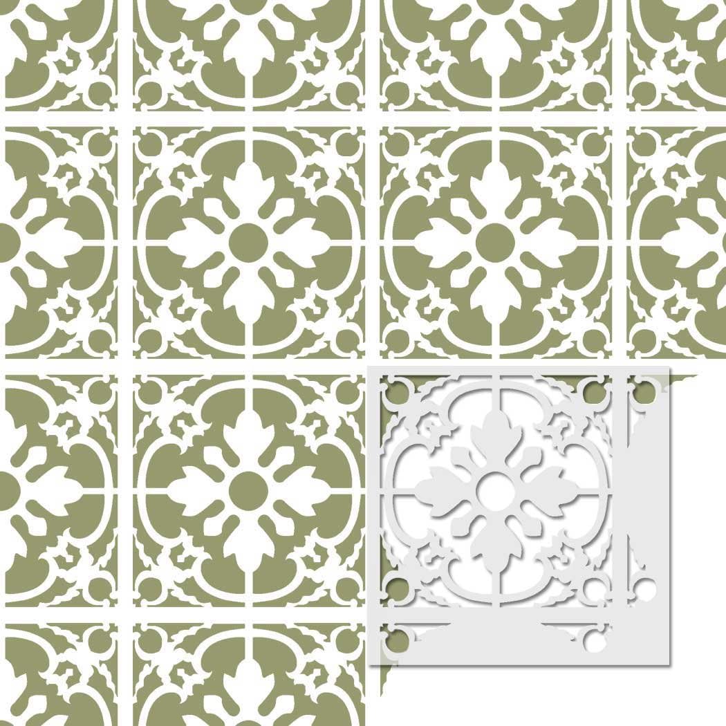 Wall Moroccan Reusable Tile Stencil T0061 for DIY Wall Decor Furniture Floor Craft (Large)
